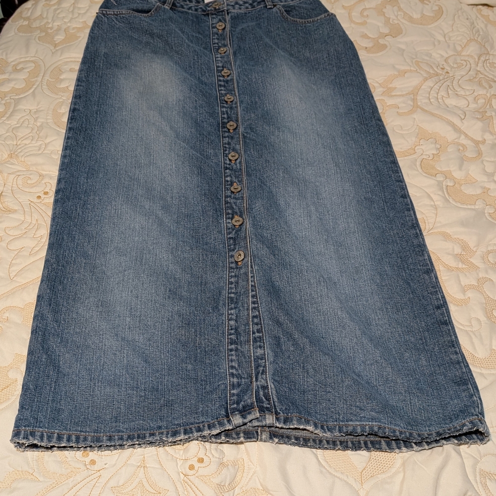 Carolina Blue Classic Blue Denim Maxi Skirt